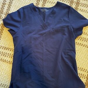 Mandala scrubs top in blue